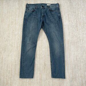 All Saints Button Fly Tapered Skinny Jeans 36